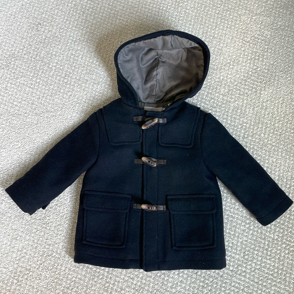Zara baby pea coat 12-18 months, navy blue